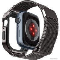 Ремешок Spigen Metal Fit Pro для Apple Watch (45/44 мм) (темно-серый)