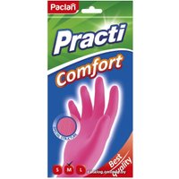 Латексные перчатки Paclan Practi Comfort M (розовый)