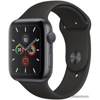 Умные часы Apple Watch Series 5 44 мм (алюминий серый космос/черный спортивный)