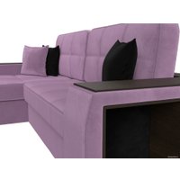 Угловой диван Лига диванов Брюссель левый 110657L (микровельвет сиреневый)