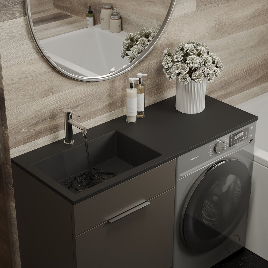 Умывальник Roxen Faber 110L 30010110L-B (черный)