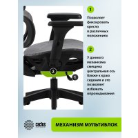 Офисное кресло CACTUS CS-MC555-GY (черный/серый)