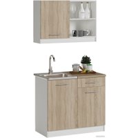 Готовая кухня Genesis Мебель Алиса Мини №1 1.0 (белый/дуб сонома)