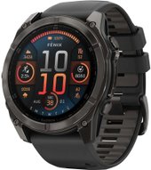 Fenix 8 Sapphire 51мм (угольно-серый DLC, пепельно-черный силиконовый ремешок)