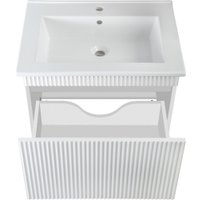  Runo Тумба с умывальником Модена 75 + Оскар 75 (подвесная, белый)