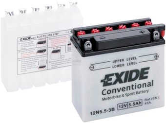 Мотоциклетный аккумулятор Exide Conventional 12N5.5-3B (5.5 А/ч)