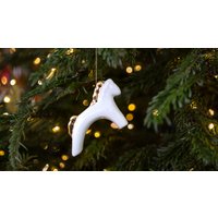 Елочная игрушка Ceramicmay Лошадка (белый с золотом)