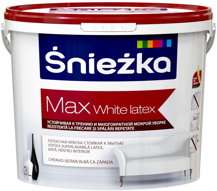 

Краска Sniezka Max White Latex 3 л (белый)