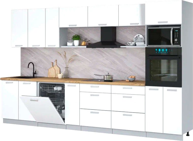 

Готовая кухня Интерлиния Мила Лайт 3.5-ПМ1-2 (белый платинум/белый платинум/дуб бунратти)