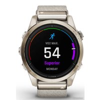 Умные часы Garmin Epix Pro Gen 2 Sapphire 42 мм (мягкое золото/крем, с нейлоновым и силиконовым ремешками)