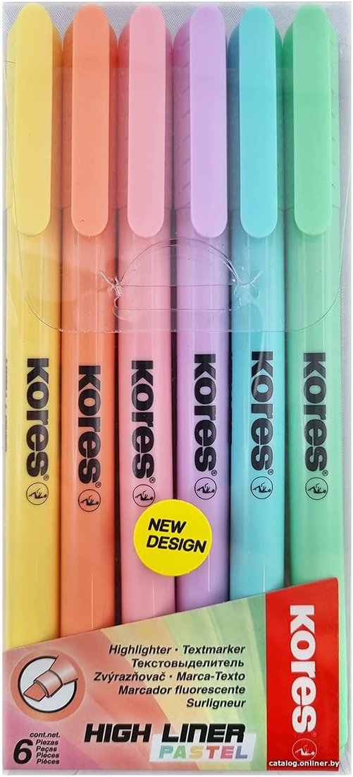 Текстовыделитель Kores HighLiner Slim 36246 (6 шт)