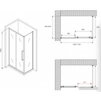 Душевой уголок Abber Schwarzer Diamant AG30110BMH-S90BM