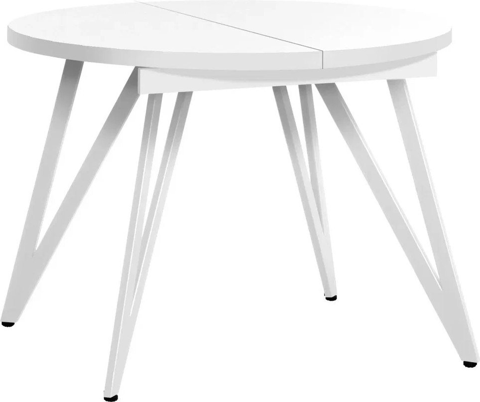 

Кухонный стол Millwood Женева 3 Л раздвижной D100-140x100x76 (белый/металл белый)