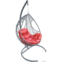 Подвесное кресло M-Group Долька 11150306 (серый ротанг/красная подушка)