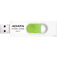 USB Flash ADATA UV320 64GB (белый/зеленый)