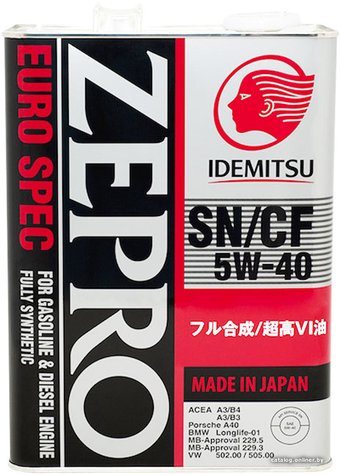 Моторное масло Idemitsu Zepro Euro Spec 5W-40 4л