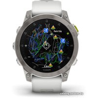 Умные часы Garmin Epix Sapphire Gen 2 (серебристый титан/белый)