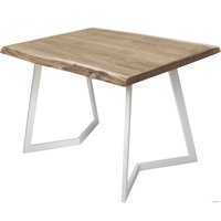 Кухонный стол Buro7 Уиллис 120 (с обзолом, дуб беленый/белый)