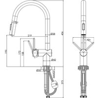 Смеситель Cersanit Brasko однорычажный с выдвижным изливом 64841 (хром)