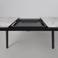 Кухонный стол Lepremo AV 1209 HPL+МДФ раздвижной 1200-1600x800 (виктори натуральный/черный)