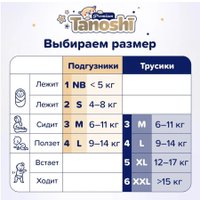 Трусики-подгузники Tanoshi Premium Baby Pants M 6-11 кг (56 шт)