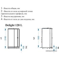 Душевая кабина Domani-Spa Delight 128 120x80 L (черный/тонированное)