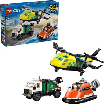 Конструктор LEGO City 60505 Ремикс самолёта, грузовика и судна на воздушной подушке