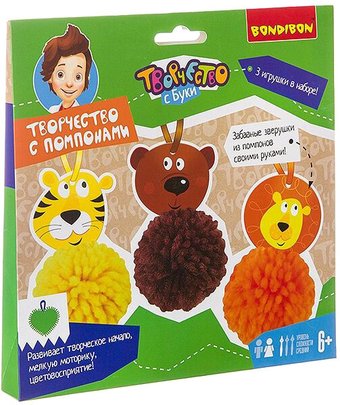 Bondibon Творчество с помпонами. Забавные зверушки! ВВ2690