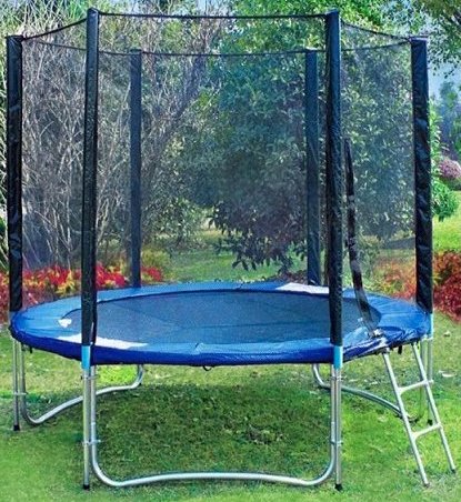 

Батут Atlas Sport 252 см - 8ft Pro (с лестницей, внешняя сетка, синий)