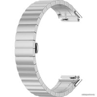 Браслет Rumi Snake металлический блочный для Huawei Band 7 (серебристый)