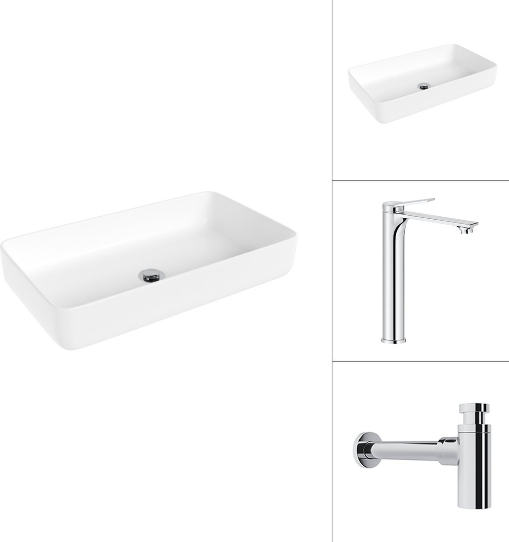 Умывальник Lauter 21487-60 + Rio 21AM12672 с сифоном 21635CH (хром)