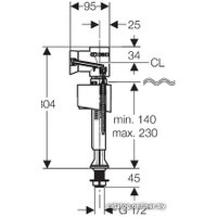 Впускной клапан Geberit ImpulsBasic340 1/2″ 136.726.00.1