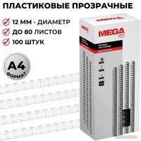 Пластиковая пружина для переплета ProMega Office A4 12 мм 100 шт 255090 (прозрачный)