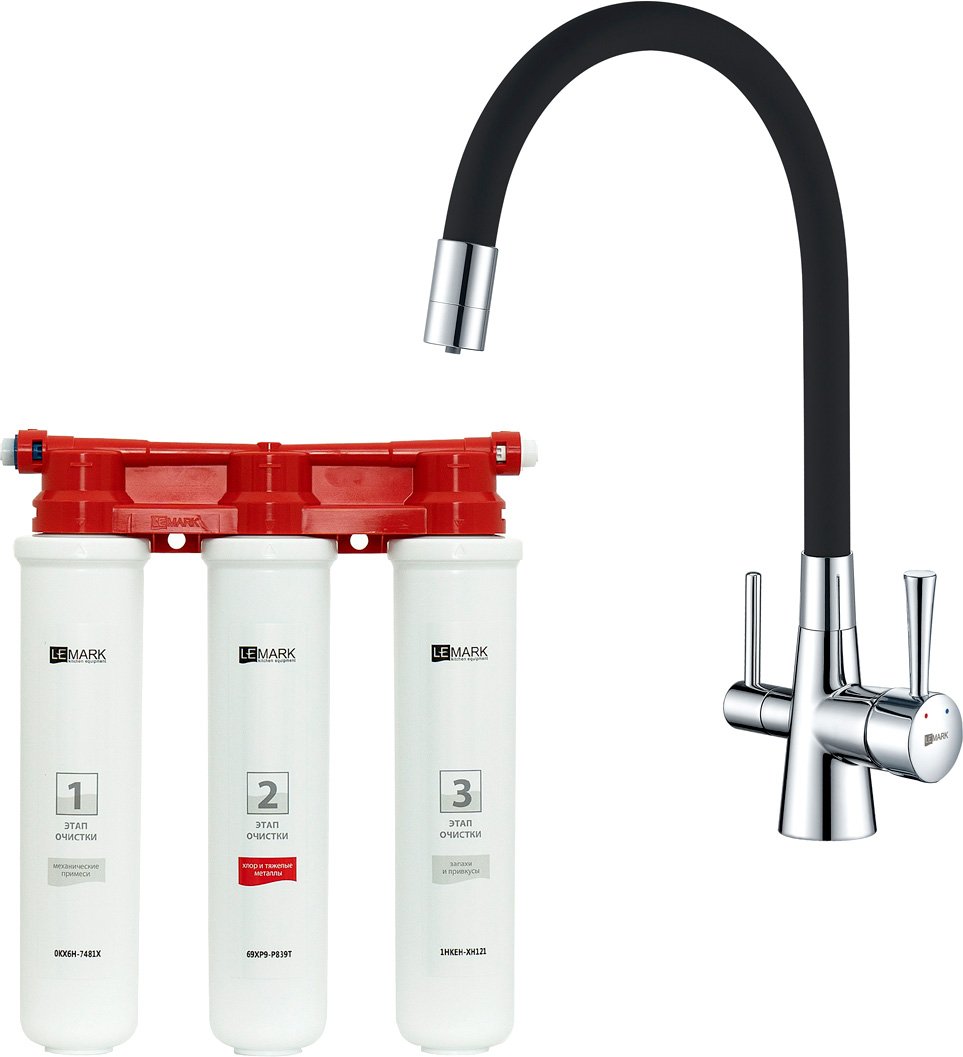 

Смеситель Lemark Comfort LM3075C (хром/черный, с фильтром)