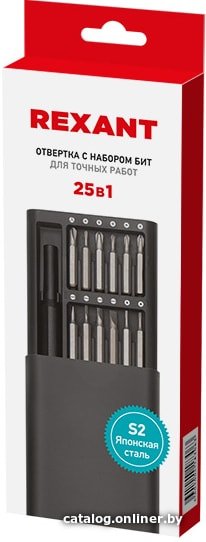 Набор отвертка с битами Rexant 12-4753 (25 предметов)