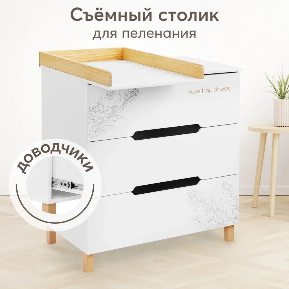 

Детский комод Happy Baby Fioki 91036 (белый)