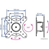 Кронштейн для монитора Kromax GALACTIC-1 NEW (черный)