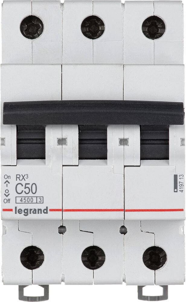 

Выключатель автоматический Legrand RX3 3P C 50A 4.5кА 3M 419713