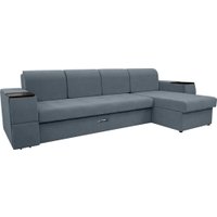 Угловой диван Сириус Лидер-13 с оттоманкой ППУ 330x165 (Eva 10 велюр серый)