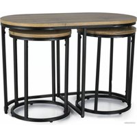 Журнальный столик Signal Twix (3 шт, дуб артизан/черный)