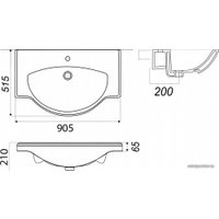  Francesca Тумба Eco 90 с умывальником Classic 90 (дуб/белый)