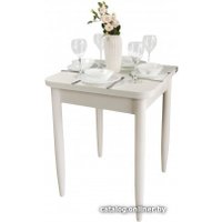 Кухонный стол Рамзес Ломберный 60х60/120 (лофт белый/ноги конус белые)