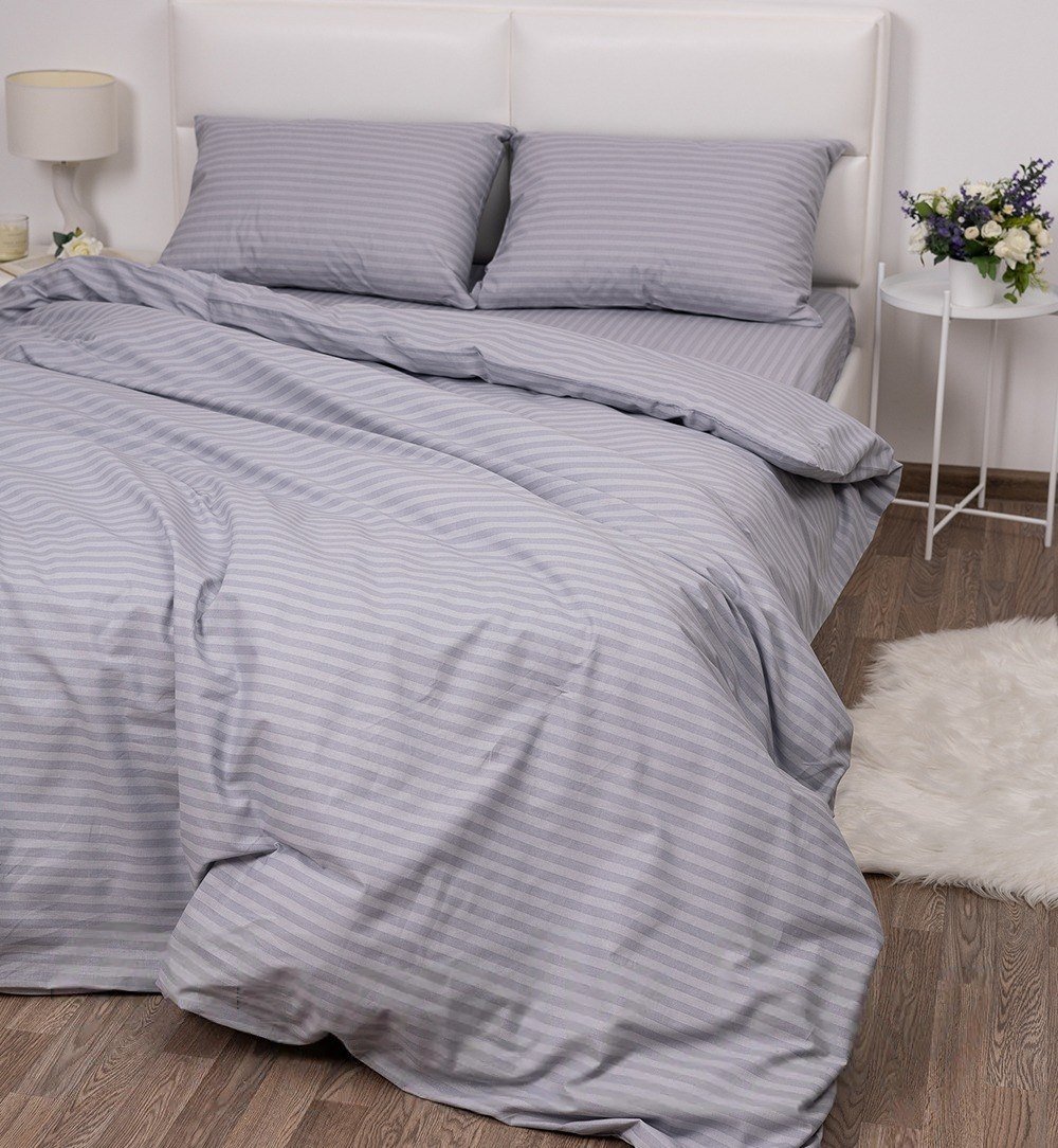 

Постельное белье Samsara Страйп-сатин 2сп 50х70 (серый)