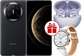 

Телефон Huawei Mate X6 ICL-LX9 12GB/512GB (черный) + наушники FreeClip + умные часы Watch GT 5 41 мм (белый)