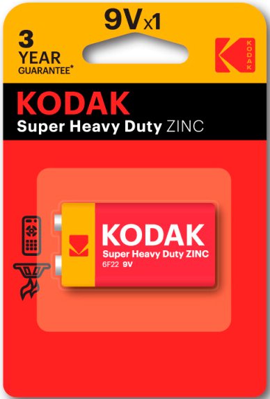 

Батарейка Kodak 6F22-1BL EXTRA HEAVY DUTY K9VHZ-1B 30953437-RU1