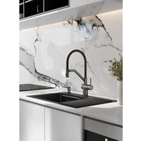 Кухонная мойка Futur FK 6050 Eco Embossing Pop-up (Black Nano) Mixer plus RAGLO R86.41.09