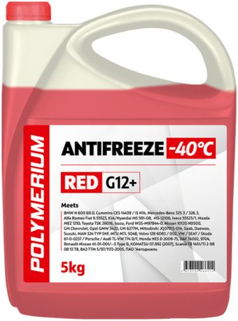 Антифриз Polymerium G12+ -40 5кг (красный)
