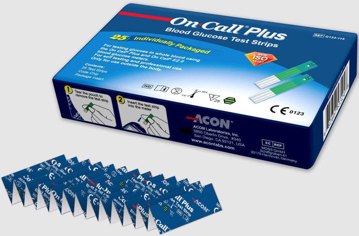

Тест-полоски ACON On Call Plus (25 шт)