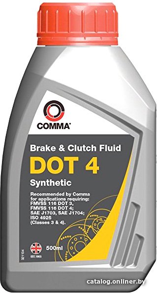 Тормозная жидкость Comma DOT4 0.5л