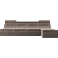 Модульный диван Лига диванов Холидей люкс 105556 (велюр, коричневый)